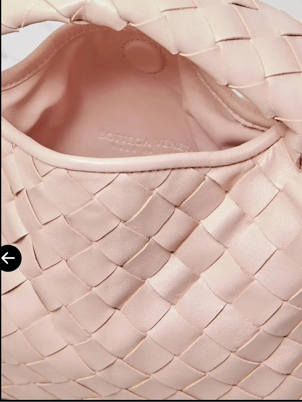 Bottega Veneta Mini Hop Intrecciato Leather Shoulder Bag Pink Crossbody NWT